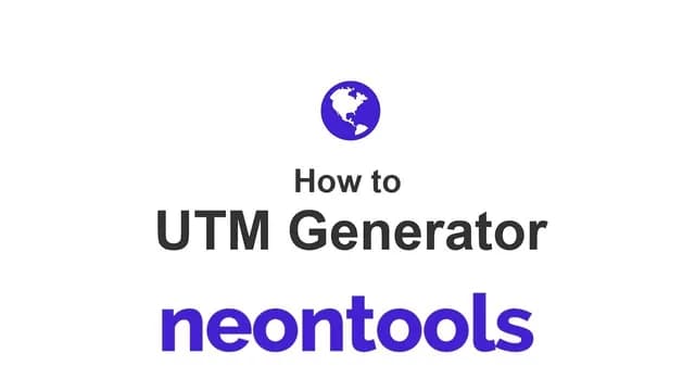 Generate UTM codes with the free UTM Generator by neontools.io